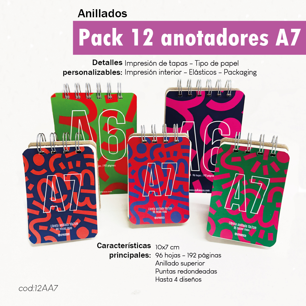 Pack 12 anotadores A7