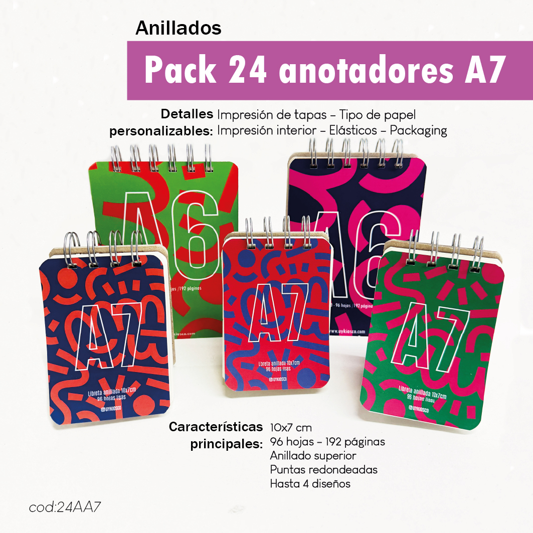 Pack 24 anotadores A7